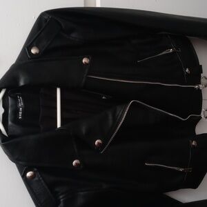 Shein black leather jacket